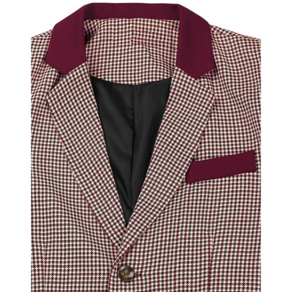 Lars Amadeus Men's Plaid Pattern Button
Down Slim Fit Casual Jacket Blazer new - Picture 3 of 8